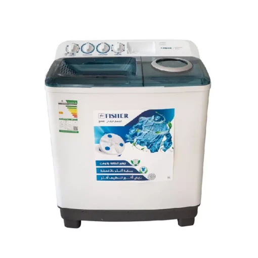 غسالة فيشر حوضين 10 كيلو - أبيض FW-P10000N2