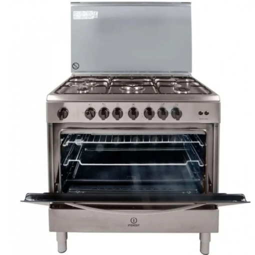 فرن غاز انديست 90*60 سم - 5 عيون - ستيل - BIM951EGSS