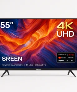 شاشة سمارت سرين 55 بوصة اندرويد 14 SRET-55S4K2 4K UHD LED
