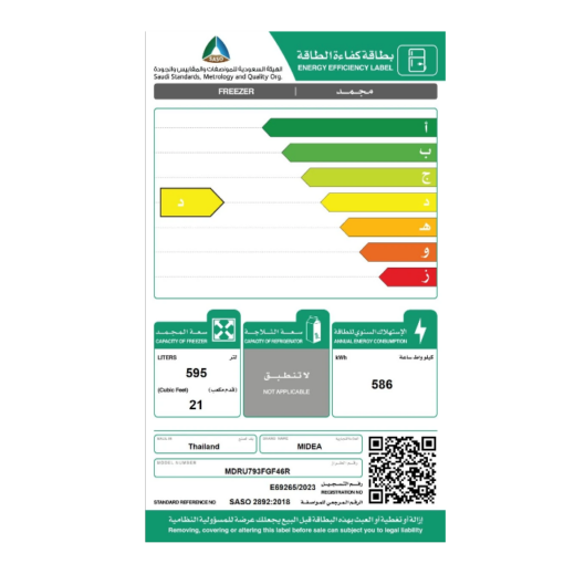 فريزر ميديا 21 قدم قابل لتحول لثلاجة – ستيل- MDRU793FGF46R