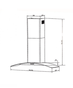 شفاط مطبخ زجاج ماستر جاز- 90 سم - 3 سرعات -ستيل -MGHG-90