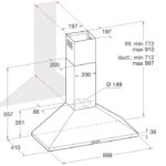 شفاط اريستون تصميم هرمي 90 سم 3 سرعات AHPN9.4FLMX