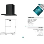 شفاط مطبخ ماستر جاز 60 سم - 1200 وات - اسود - MGHBT-60
