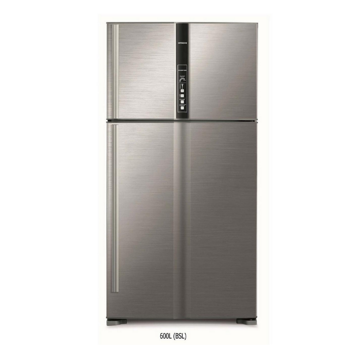 ثلاجة هيتاشي بابين 21.2 قدم انفرتر سلفر لامع تايلندي R-V805PS1KV-1BSL(ME)