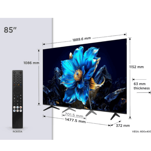 شاشة سمارت تي سي ال 85 بوصة - 85P7K - 4K-GOOGLE TV - QLED-AIRPLAY