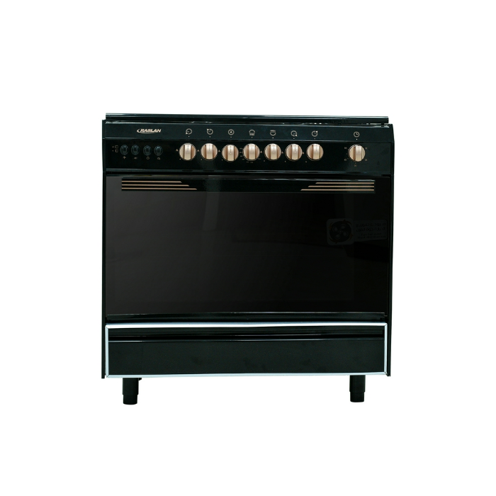 فرن غاز رسلان 5 عيون 60×90 سم بمروحة مفاتيح ذهبي 9905RM-N فرن غاز رسلان 5 عيون 60×90 سم بمروحة مفاتيح ذهبي 9905RM-N