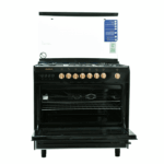 فرن غاز رسلان 60×90 سم مع شوايه - استيل في اسود - 9905RM-N