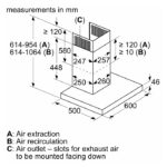 شفاط مطبخ مدمج بوش 60 سم T ستيل (الماني) DWB68JQ50B