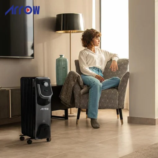 دفاية زيت كهربائية ارو 11 ريشة 2500 وات - أسود RO-11OHSB