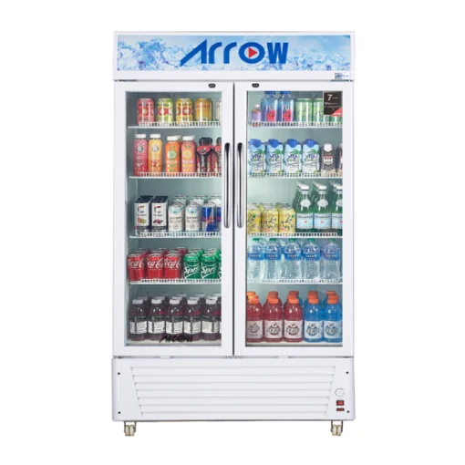 ثلاجة عرض ارو 22 قدم 2 باب زجاج - أبيض RO-650SCK
