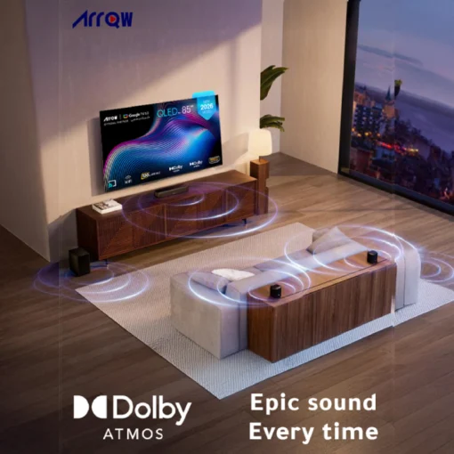 تلفزيون 85 بوصة سمارت اركو RO-85LCQ120 QLED 4K Google TV