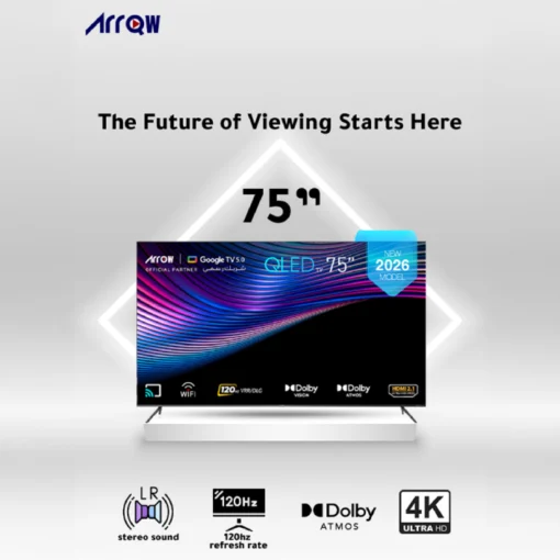 تلفزيون 75 بوصة سمارت اركو RO-75LCQ120 QLED 4K Google TV