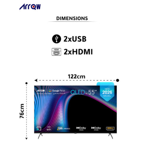 شاشة سمارت أركيو - 55 بوصة -QLED بدقة 4K - RO-55LCQ120