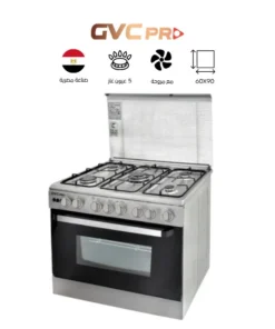فرن غاز GVC PRO بمروحة 90×60 سم 5 عيون مصري GVCO-6090-EG-1-SF