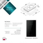 موقد كهربائي مدمج ماسترجاز 30 سم 2 عين سيراميك بولندي H32ctp