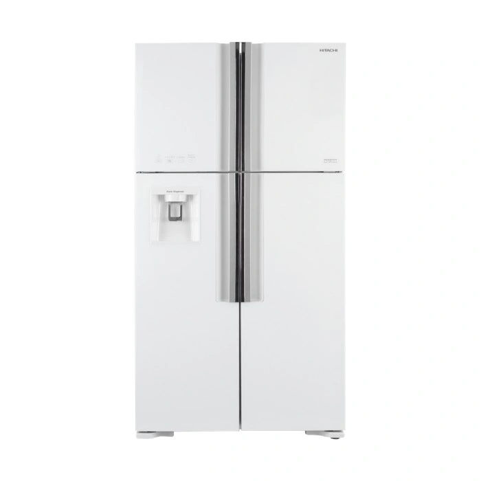 ثلاجة دولابي هيتاشي 19.1 قدم 4 باب زجاجي ابيض R-W660PS7GPW