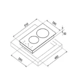 موقد كهربائي مدمج ماسترجاز 30 سم 2 عين سيراميك بولندي H32ctp