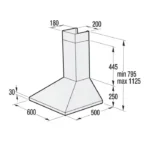 شفاط مطبخ مدمج هرمي جورنجي 60 سم بولندي WHC623E16X-SA