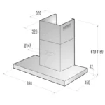 شفاط مطبخ حرف T جورنجي 90 سم بولندي WHT923E5XUK