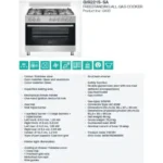 فرن غاز جورنجي 60*90 سم 5 عيون حوامل ثقيلة تركي GI9221S-SA