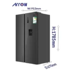 ثلاجة دولابي ارو 19 قدم مستشعر AI انفرتر بموزع مياه فضي RO-830SNS-WD
